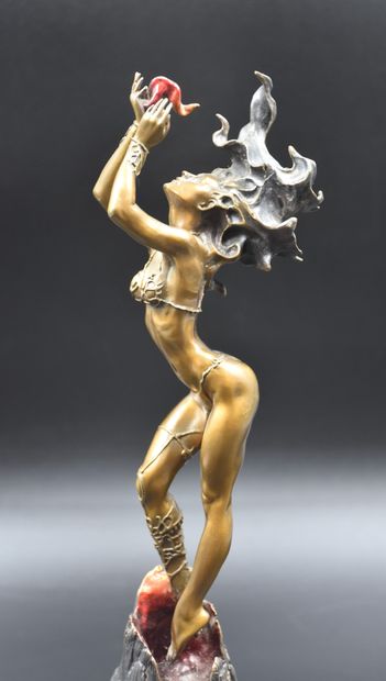 Boris VALLEJO (1941) Boris VALLEJO (1941). Sculpture fantastique en bronze intitulée...