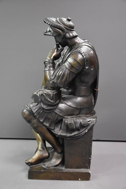 null Important bronze sculpture representing Lorenzo de Medici after the model of...