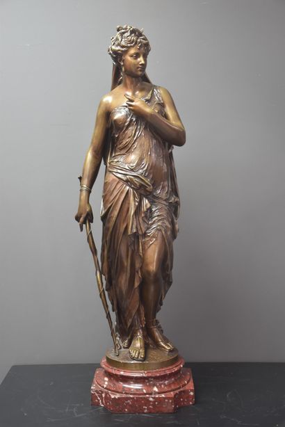 L. GREGOIRE (1840-1890) L. GREGOIRE (1840-1890) Sculpture en bronze à patine brune...