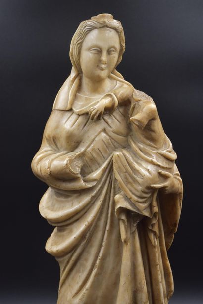 null Sculpture in alabaster, virgin and child. Period : 16th century. Accidents and...