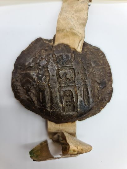 null Antique document with wax stamps. Renaissance period. 

NL: Oud document met...