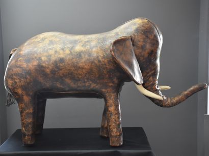 null Sculpture design. Leather elephant in the taste of Dimitri Omersa Leather patinated...