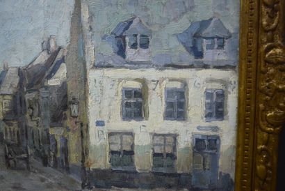 Adrien SEGERS (1876-1950) Adrien SEGERS (1876-1950). Huile sur toile. Grand rue animée....