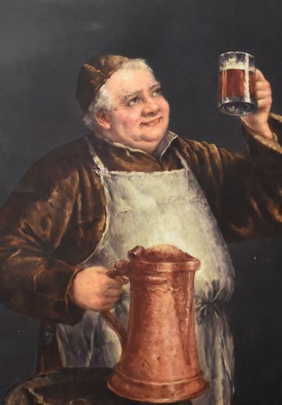 null KPM porcelain plaque. "The beer drinker." Size: 26 x 32 cm 

NL: Porseleinen...