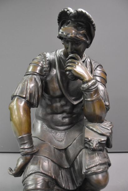 null Importante sculpture en bronze représentant Laurent de Médicis d'après le modèle...
