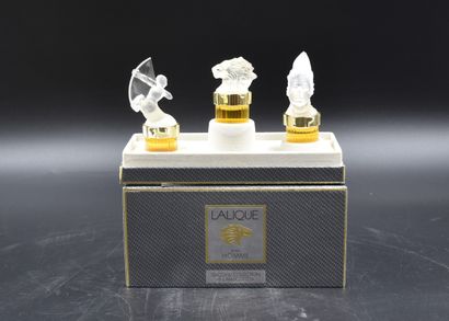 olviier Lalique France Lot de 3 flacons « Les mascottes » L'ensemble est présenté...