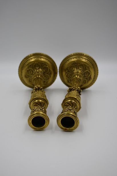 null Pair of ormolu torches in the Regency style. French work of quality in the taste...