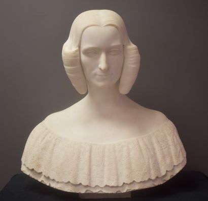 null 
Imposing marble bust representing a lady of quality. Belgian work around 1830....