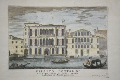 null Gravure fin XVIIIème représentant le Palais Polignac appelé autrefois Palazzo...