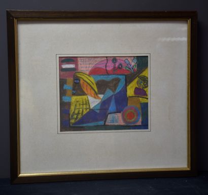 Ida KERKOVIUS ( 1879-1970). Ida KERKOVIUS ( 1879-1970). Abstraction cubique au pastel....