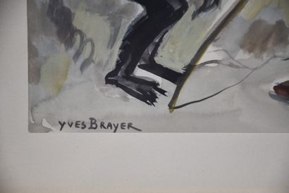 Yves BRAYER (1907-1990). 
Yves BRAYER (1907-1990).

Monkey trainer.

Original watercolor...