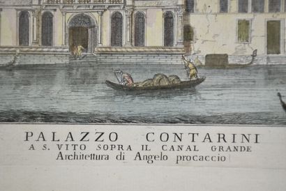 null Gravure fin XVIIIème représentant le Palais Polignac appelé autrefois Palazzo...