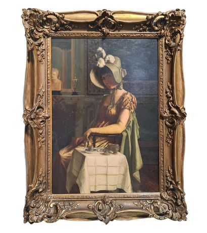 Florent WILLEMS (1823-1905)., Florent WILLEMS (1823-1905). L’élégante dans un intérieur...