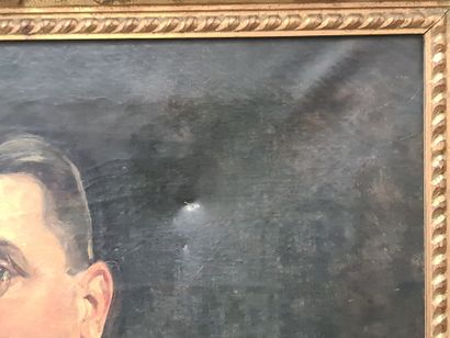 A. DE MEESTER( 1843-1925). A.德-梅斯特（1843-1925）。大战士兵的画像。布面油画。右上角有一个口音 尺寸：73 x 98厘米。A.德-梅斯特（1843-1925）。纪念品："Grote...