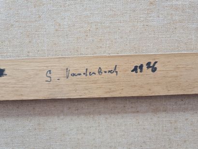 George VANDENBOSCH (1912-1981). 
乔治-范登博斯（1912-1981）。抽象1980。板上油彩。尺寸：47 x 55厘米。
适用于2000欧元起的转售权。乔治-范登博斯（1912-1981）。Abstractie...