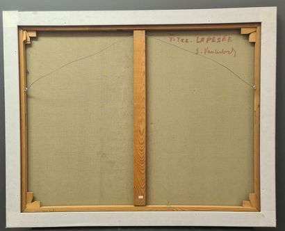 Georges VANDENBOSCH (1912-1981). 
乔治-范登博斯（1912-1981）。画布上的抽象主义。尺寸：81 x 66厘米。比利时私人收藏，从艺术家处获得。
适用于2000欧元起的转售权。...