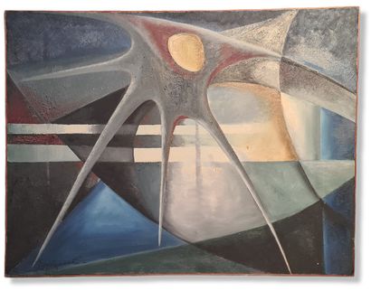 Léon EMPAIN (1877-1954). Léon EMPAIN (1877-1954). Abstraction surréaliste réalisée...