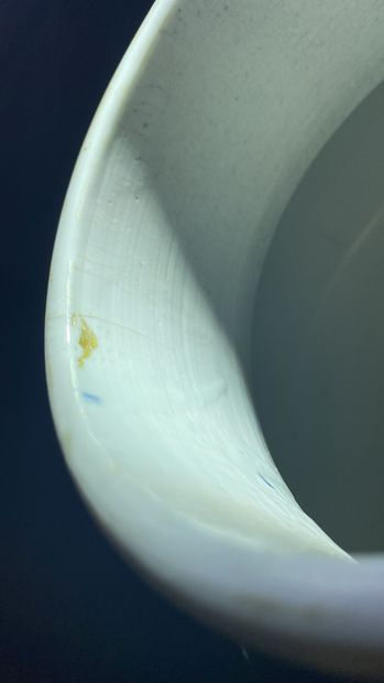 null 
Une paire de potiches en porcelaine de Chine XIXème siècle. Façon bleue poudrée,...