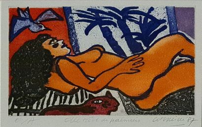 Guillaume CORNEILLE (1922-2010). Guillaume CORNEILLE (1922-2010). She dreams of palm...