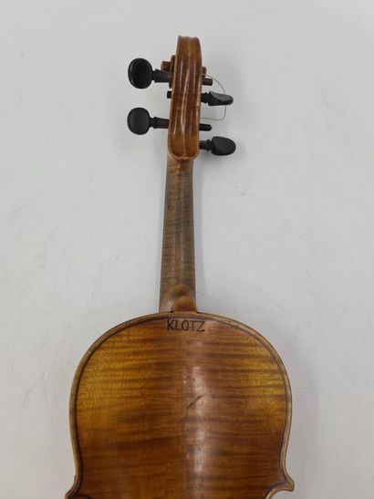 null Antique violin not strung. Bears on the back a signature 'KLOTZ' Dimensions...