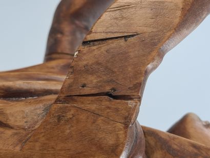 null Ensemble de deux sculptures en bois vraisemblablement vers 1700, sujets de pied...
