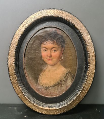 null 1800年左右维尔维耶的美丽社会的夫妇。画布上的一对椭圆肖像画，代表了:- 伊西多尔-凡德赛尔，阿诺迪小姐的丈夫，1782年4月16日生于赫夫，1861年7月28日死于维尔维耶。-...