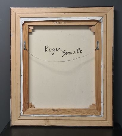 Roger SOMVILLE (1923-2014). 罗杰-索米勒（1923-2014）。一个人的轮廓。布面油画 尺寸：49 x 59 cm。适用于2000欧元起的转售权。

罗杰-索米勒（1923-2014）。证实男子的身份。画面显示：49...