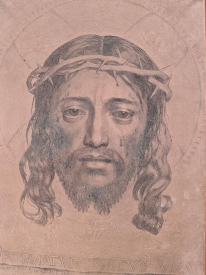 Claude MELLAN (1595-1688) 克劳德-梅兰（1595-1688） 基督。早期的雕版画。Formatur Unicus Una. 1649....