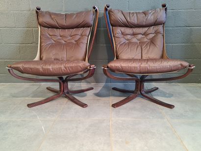 Ressel SIGUR (1920-2010) Ressel SIGUR (1920-2010). Pair of armchairs, model ''Falcon''....