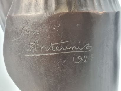 Jan ANTEUNIS (1896-1973). Jan ANTEUNIS (1896-1973). Lot de deux bustes en bronze...