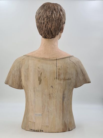 Yves BOSQUET (1939) Yves BOSQUET (1939). Buste féminin. Sculpture à la technique...