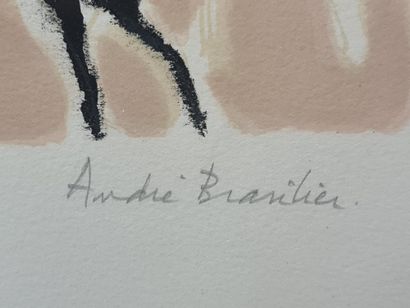 Andre BRASILIER (1929). § Andre BRASILIER（1929）。用猎犬打猎。 1968年。彩色平版画。尺寸：60 x 46厘米。

§安德烈-布拉西里耶（1929）。De...