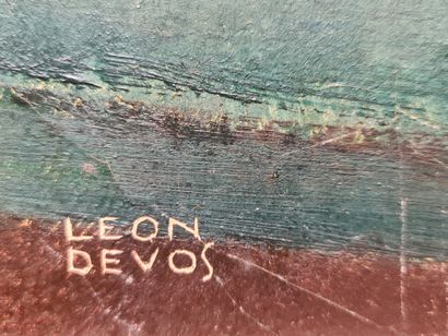 Léon DEVOS (1897-1974). 莱昂-德沃斯（1897-1974）。静物与壶，水果和蔬菜。布面油画。尺寸：82 x 66厘米。

莱昂-德沃斯（1897-1974）。遇到困难，水果和杂货。在画布上涂抹。尺寸：82...