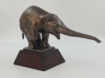 1940/1950年左右的青铜大象。匿名。宽度：42厘米。高度：22厘米 带底座的高度：29厘米。

在1940/1950年期间，Olifantje在布鲁塞尔。阿诺尼姆。尺寸：42厘米。容器：22厘米...