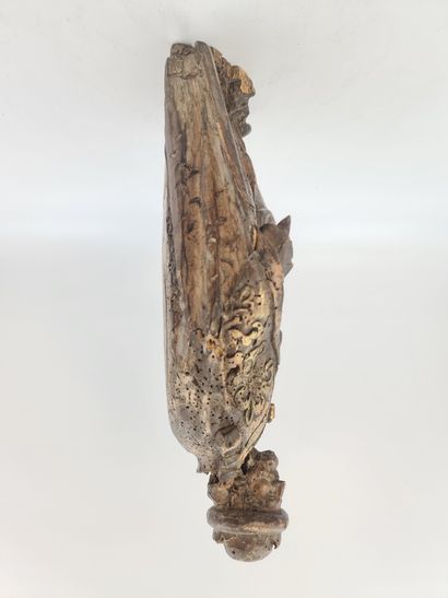 null Paire de sculptures en bois XVIIème siècle Ht : 40 cm et 41 cm. Usures et manques.

Paar...