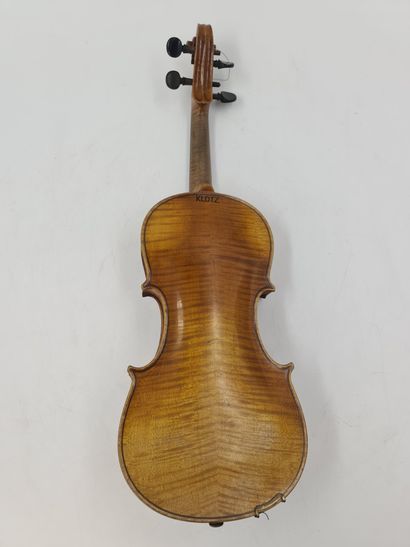 null Antique violin not strung. Bears on the back a signature 'KLOTZ' Dimensions...