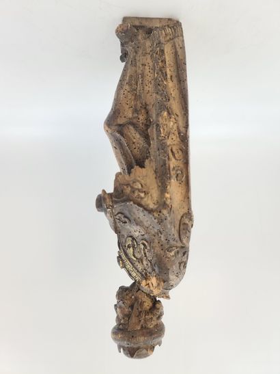null Paire de sculptures en bois XVIIème siècle Ht : 40 cm et 41 cm. Usures et manques.

Paar...