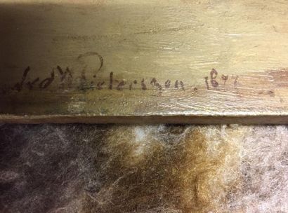 Abraham VAN DER WAYEN PIETERSZEN (1817-1880). 亚伯拉罕-范德维恩-皮特森（1817-1880）。市场日。红木板上的油画，左下方有签名。尺寸：71...