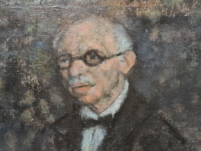 Georges MORREN (1868-1941). 乔治-莫尔伦（1868-1941）。赫尔曼-保罗1935年的肖像。布面油画，装在面板上。尺寸：31 x 28厘米。

乔治-莫尔伦（1868-1941）。1935年，赫尔曼-保罗（Portret...