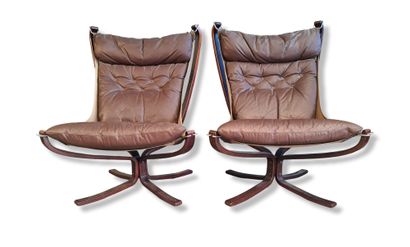 Ressel SIGUR (1920-2010) Ressel SIGUR (1920-2010). Pair of armchairs, model ''Falcon''....