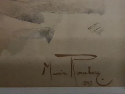 Maurice ROMBERG DE VAUCORBEIL (1862-1943). 莫里斯-罗贝格-德-沃科贝尔（1862-1943）。四幅表现军事题材的水彩画。尺寸：20...