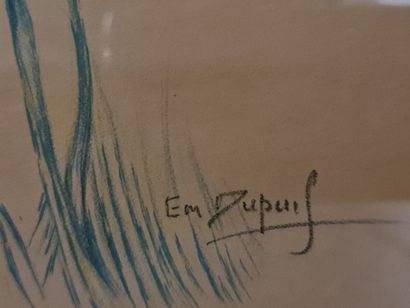 Emile DUPUIS (1877-1957) Emile DUPUIS (1877-1957). L’élégante au chapeau. Crayon....