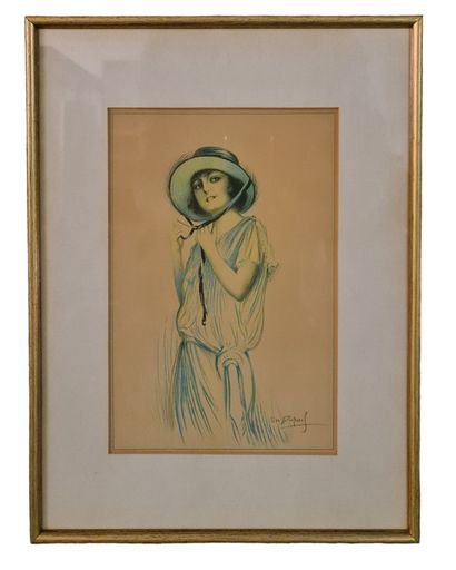 Emile DUPUIS (1877-1957) Emile DUPUIS (1877-1957). L’élégante au chapeau. Crayon....