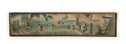 CHINE, vers 1900-1920. Longue peinture horizontale...