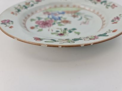 null Lot de 6 assiettes en porcelaine de Chine de la Compagnie des indes en émaux...