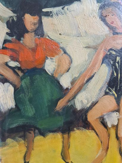Adham WANLY (1908-1959). Adham WANLY (1908-1959). The ball of the laundresses. Oil...