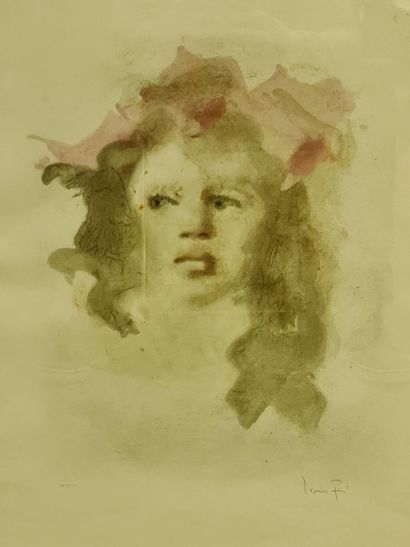 Leonor FINI (1907-1996). Leonor FINI (1907-1996). Visage féminin. Lithographie signée...