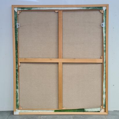 Bruno VEKEMANS (1952-2019). 布鲁诺-韦克曼斯（1952-2019）。绿色的女士。令人印象深刻的布面油画。尺寸：154 x 134厘米。

...
