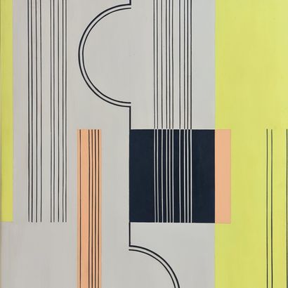 Jean RETS (1910-1998) . Jean RETS (1910-1998) . Abstraction. 1977. Acrylic on panel....