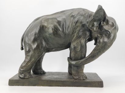 Domien INGELS (1881-1946). Domien INGELS (1881-1946). African elephant on the march....